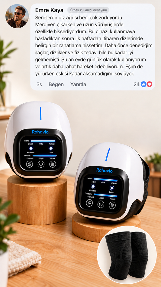 DizLumi – Isıtmalı, Titreşimli ve Kırmızı Işıklı Diz Masaj Cihazı